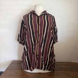 Haiku Collective Striped Button-Up Shirt XL